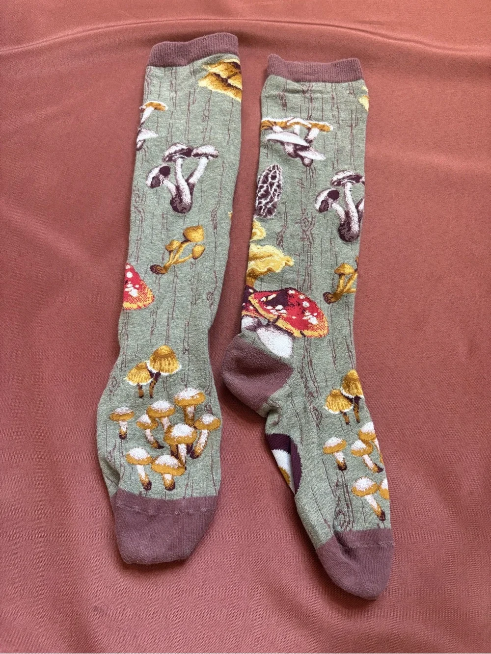 Adult Mushroom Print unisex Socks - Green